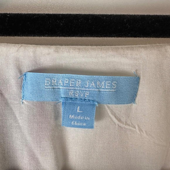 NWT Draper James RSVP Women Ivory Blue Floral Smocked V Neck Midi Dress - Size L - Picture 2 of 13